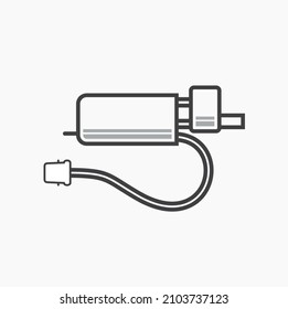 Illustration Of Electric Fuel Pump For Vehicle, Auto Part, Vector Art.