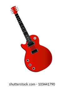 Illustration of electric guitar isolated, classic rock model