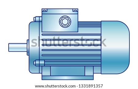 Illustration of the electric motor side view