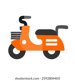 Illustration of electric motorcycle on the white background.