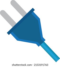 illustration of an electric plug blue color