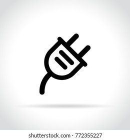 Illustration of electric plug icon on white background