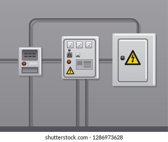 illustration of electric power equipment in the building