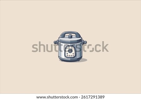 Illustration electric pressure cooker. Electric cooker. Vector illustration.
