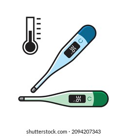 illustration of electric thermometer, vector art.