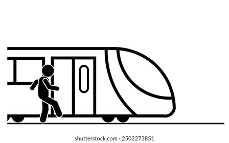 ILLUSTRATION OF THE ELECTRIC TRAIN ICON, LAND TRANSPORTATION