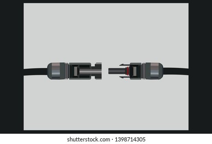 Illustration of electrical MC4 connector