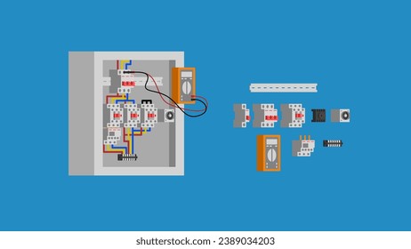 Illustration von Elektroblechen und elektrischen Bauteilen