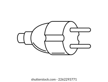 Illustration of electrical plug. Electrical lighting equipment. Industrial or business image. Icon for website and shop.