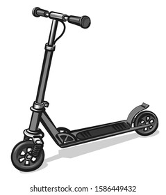 illustration of the electrical scooter on the white background