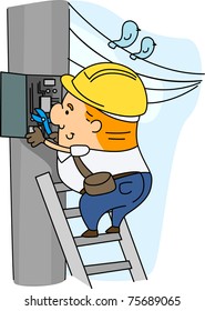 Electrician Cartoon Images, Stock Photos & Vectors | Shutterstock