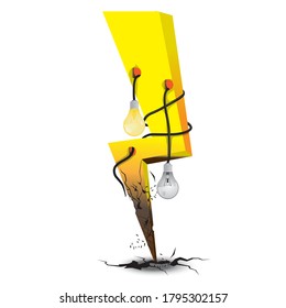 illustration of electricity and light wiring
