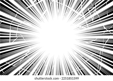 Illustration of electrified concentration lines, cartoon background frame. Vector illustration of shock.
