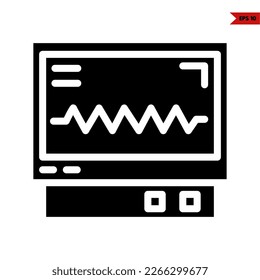 ilustración del icono de glifo electrocardiograma