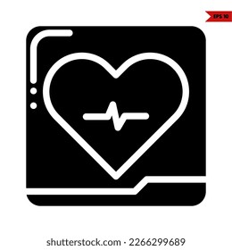 ilustración del icono de glifo electrocardiograma