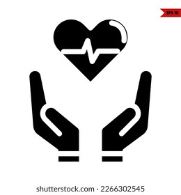ilustración del icono de glifo electrocardiograma