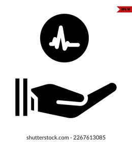illustration of electrocardiogram glyph icon