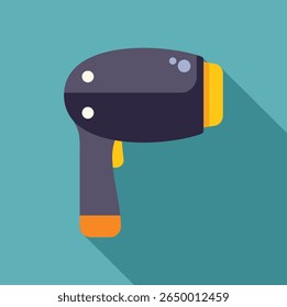 Illustration of an electronic barcode scanner scanning a barcode with its red laser