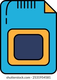 Illustration of electronic chip card in line style