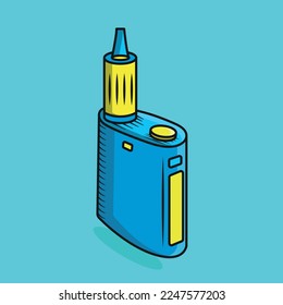 Illustration of Electronic Cigarette – Vape Vector – Smoke Drawing