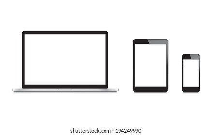 illustration of electronic devices isolated on white. eps 10