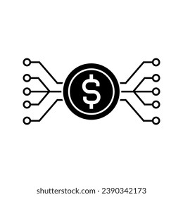 Illustration of electronic money icon vector
