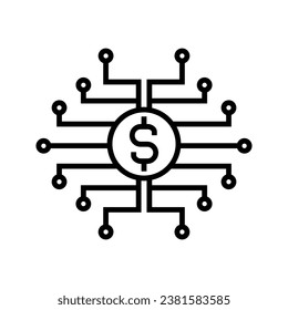 ilustración del vector del icono del dinero electrónico y de las transacciones