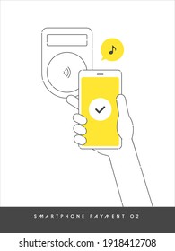 An illustration of electronic payment on a smart phone.