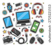 Illustration of Electronics, Gadgets and Devices