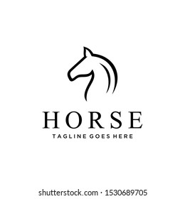 Illustration Elegance horse Vector linear icons and logo design silhouette