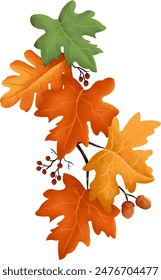 Ilustración de la rama elegante de la rama de la hoja de otoño Fondo de pantalla
