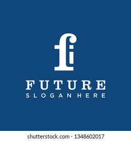 Illustration elegant clean letter FI symbols for luxury financial logo design