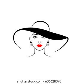 illustration elegant girl in a hat