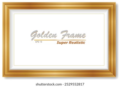 An Illustration elegant gold picture frame super realistic shape.