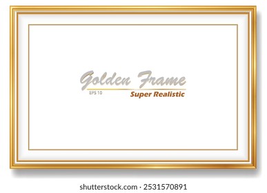 An Illustration elegant gold picture frame super realistic shape.