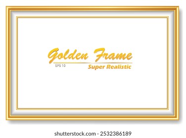 Uma ilustração moldura de imagem de ouro elegante forma super realista.