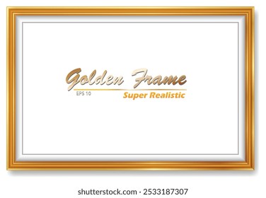 An Illustration elegant gold picture frame super realistic shape.