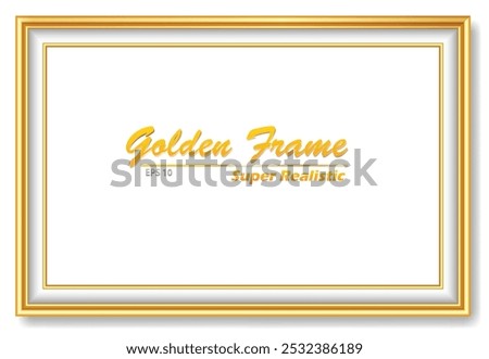 An Illustration elegant gold picture frame super realistic shape.