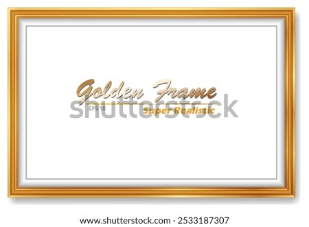 An Illustration elegant gold picture frame super realistic shape.