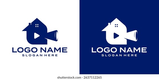 Illustration of an elegant studio camera house. A vector house suitable for home studio media branding.