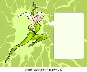 Illustration of an elegant super heroine