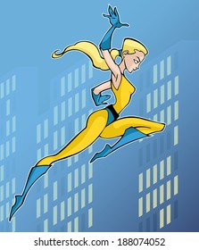 Illustration of an elegant super heroine