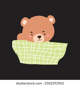 illustration element. cute baby bear cartoon watercolor