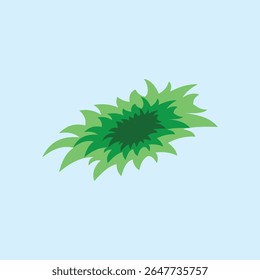 Ilustração elemento design de uma pilha de grama arranjado como um ninho por pássaros. O ninho de pássaro é verde, para um lugar para viver e também para eclodir seus ovos.