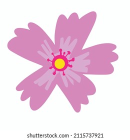  illustration element pink flower cute cartoon nature graphic decoration blossom icon and symbol