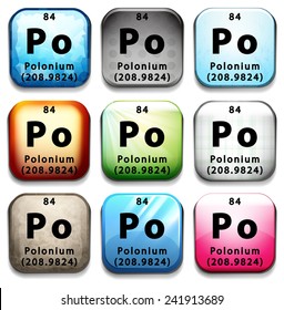Illustration eines Elements Polonium