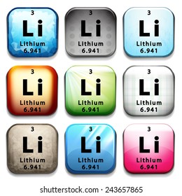 Illustration of a element symbol of lithium