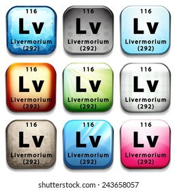 Illustration of an element symbol of livermorium