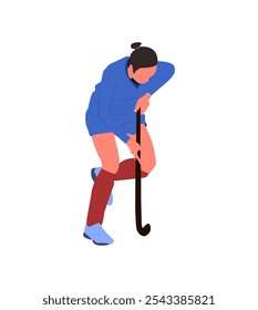 Illustrationselement einer Hockeyspielerin. für zusätzliches Sportdesign