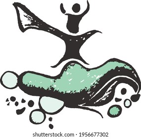 Illustration of Elemental Figures - Vector - See Other Photos - I took all of the same pieces of the vectored artwork and moved them around to create air, fire, earth, water, and spirit. Vectored art